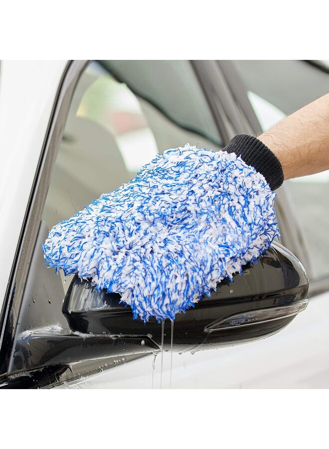 LAMAY 2PCS Car Wash Mitt & Works as Car Wash Sponge, Microfiber Wash Mitt Scratch Free, Ultra Absorbent Microfiber Mitt for Boat & Motorcycle (Color : Blue) - Image 5